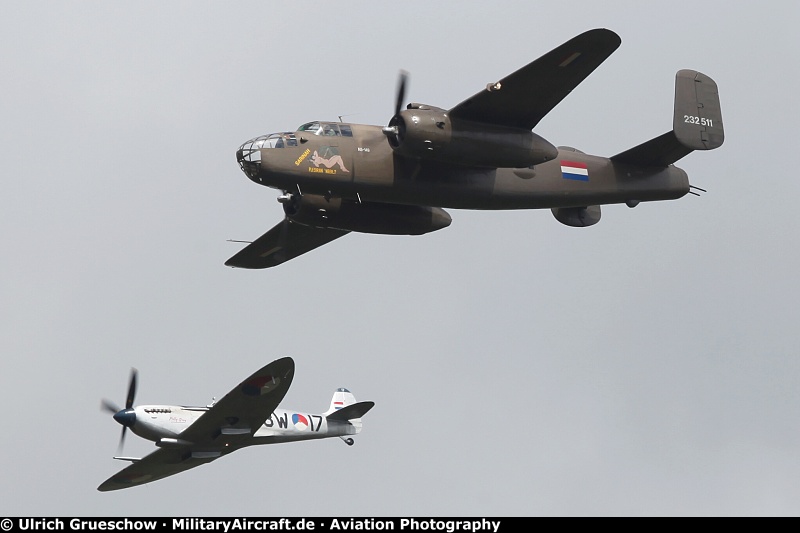 North American TB-25N Mitchell and Supermarine 361 Spitfire LF9B