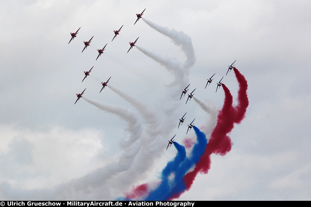 'Double Concorde' Red Arrows & Patrouille de France at RIAT 2019.